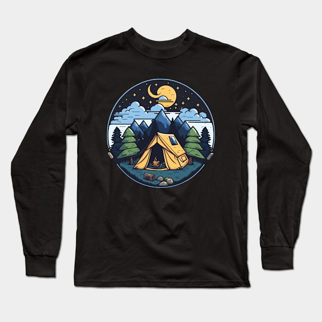 Camping Life Long Sleeve T-Shirt by kangaroo Studio